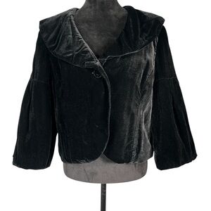 Willi Smith Black Velvet Jacket Blazer Holiday Party Y2K Retro Cropped Steampunk